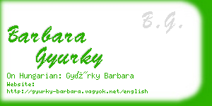 barbara gyurky business card